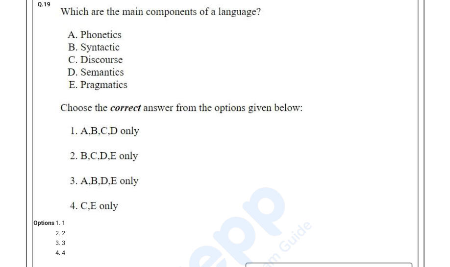 Read the question and choices in the excerpt. Choose A/B/C/D for the first/second/third/fourth option shown.