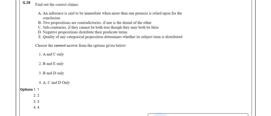 Read the question and choices in the excerpt. Choose A/B/C/D for the first/second/third/fourth option shown.