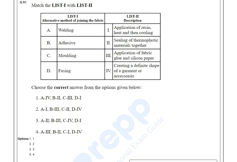 Read the question and choices in the excerpt. Choose A/B/C/D for the first/second/third/fourth option shown.