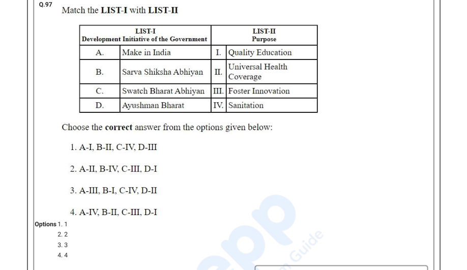 Read the question and choices in the excerpt. Choose A/B/C/D for the first/second/third/fourth option shown.