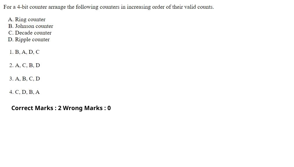 Read the question and choices in the excerpt. Choose A/B/C/D for the first/second/third/fourth option shown.