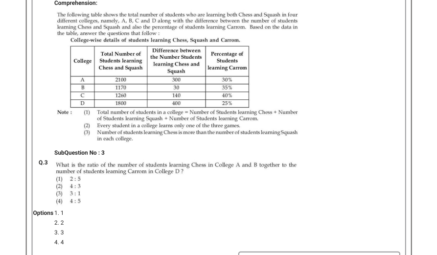 Read the question and choices in the excerpt. Choose A/B/C/D for the first/second/third/fourth option shown.