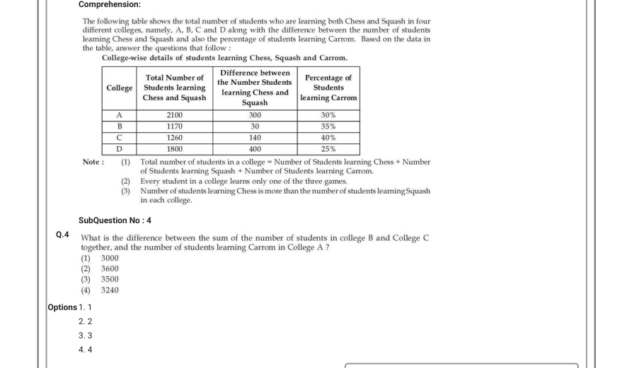Read the question and choices in the excerpt. Choose A/B/C/D for the first/second/third/fourth option shown.