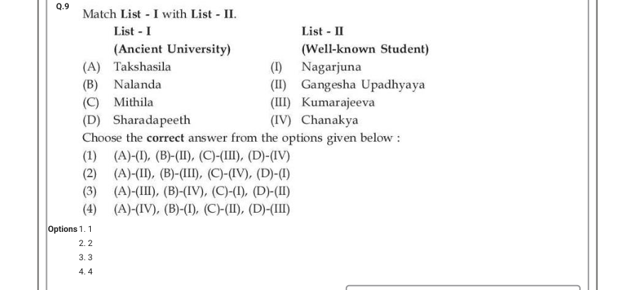 Read the question and choices in the excerpt. Choose A/B/C/D for the first/second/third/fourth option shown.