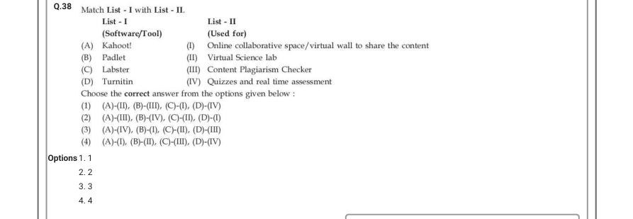 Read the question and choices in the excerpt. Choose A/B/C/D for the first/second/third/fourth option shown.