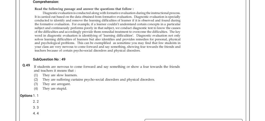 Read the question and choices in the excerpt. Choose A/B/C/D for the first/second/third/fourth option shown.