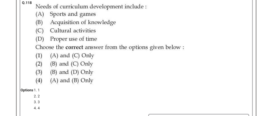 Read the question and choices in the excerpt. Choose A/B/C/D for the first/second/third/fourth option shown.