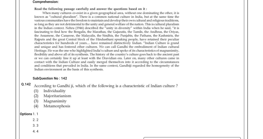 Read the question and choices in the excerpt. Choose A/B/C/D for the first/second/third/fourth option shown.