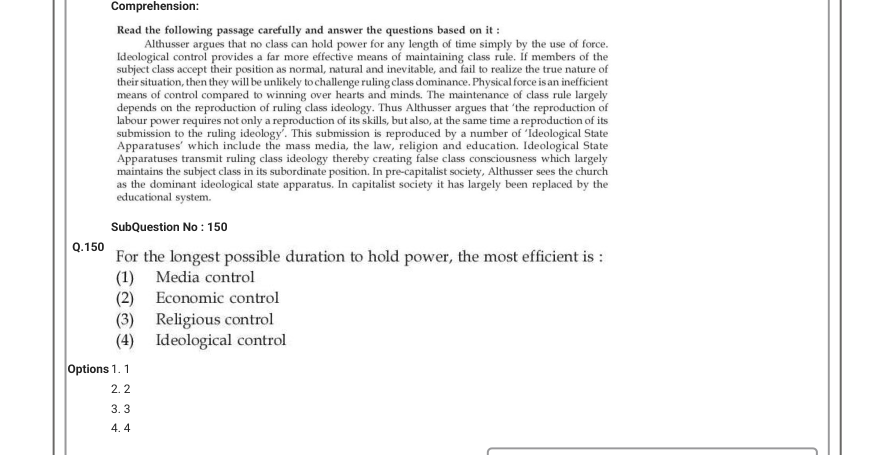 Read the question and choices in the excerpt. Choose A/B/C/D for the first/second/third/fourth option shown.