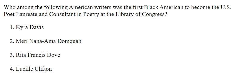 Read the question and choices in the excerpt. Choose A/B/C/D for the first/second/third/fourth option shown.