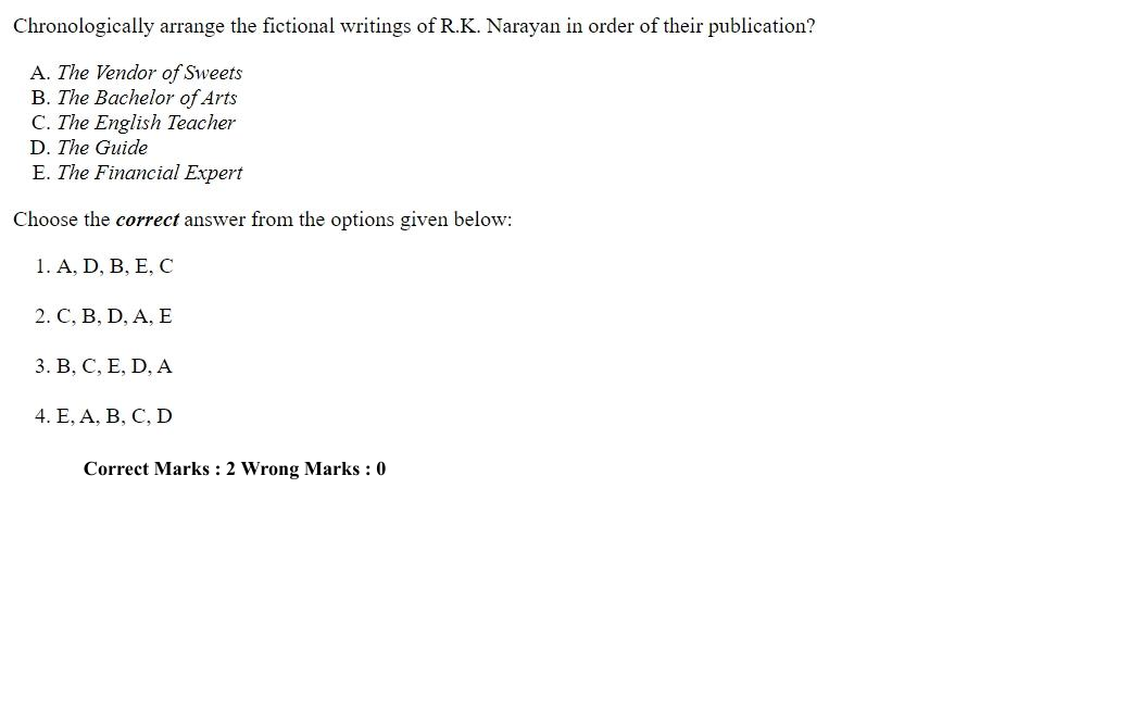 Read the question and choices in the excerpt. Choose A/B/C/D for the first/second/third/fourth option shown.