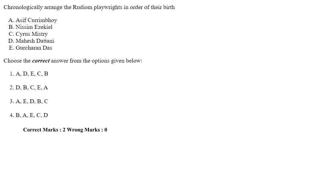 Read the question and choices in the excerpt. Choose A/B/C/D for the first/second/third/fourth option shown.