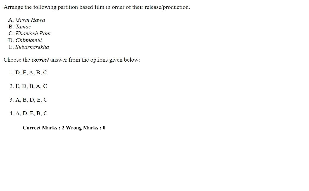 Read the question and choices in the excerpt. Choose A/B/C/D for the first/second/third/fourth option shown.