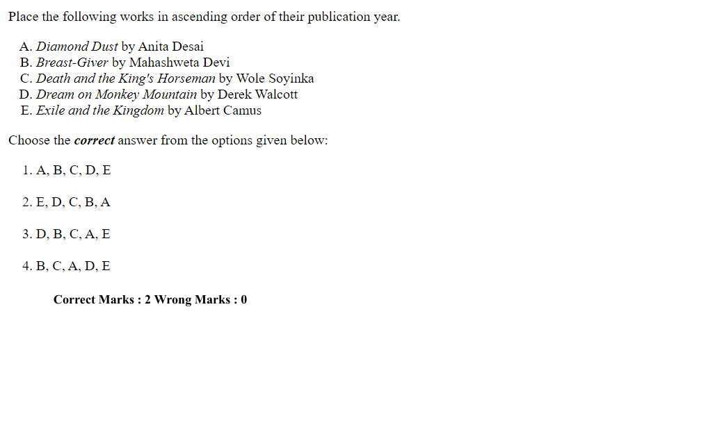 Read the question and choices in the excerpt. Choose A/B/C/D for the first/second/third/fourth option shown.