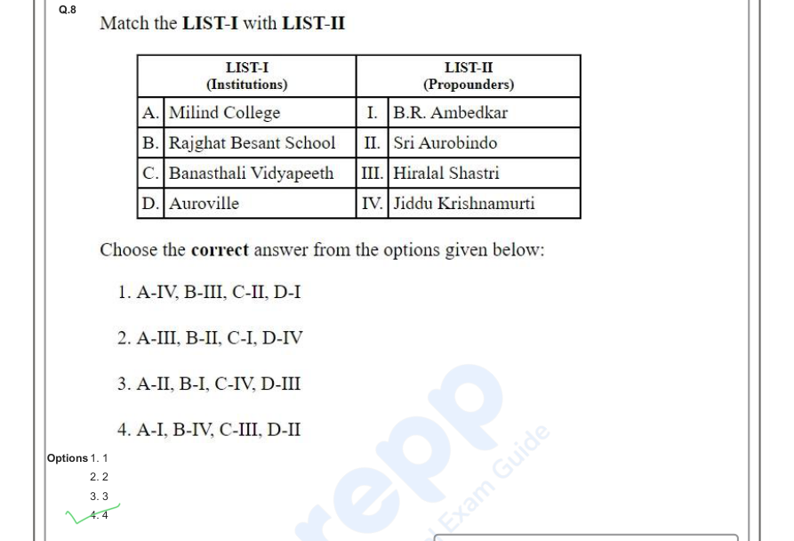 Read the question and choices in the excerpt. Choose A/B/C/D for the first/second/third/fourth option shown.