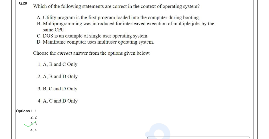 Read the question and choices in the excerpt. Choose A/B/C/D for the first/second/third/fourth option shown.