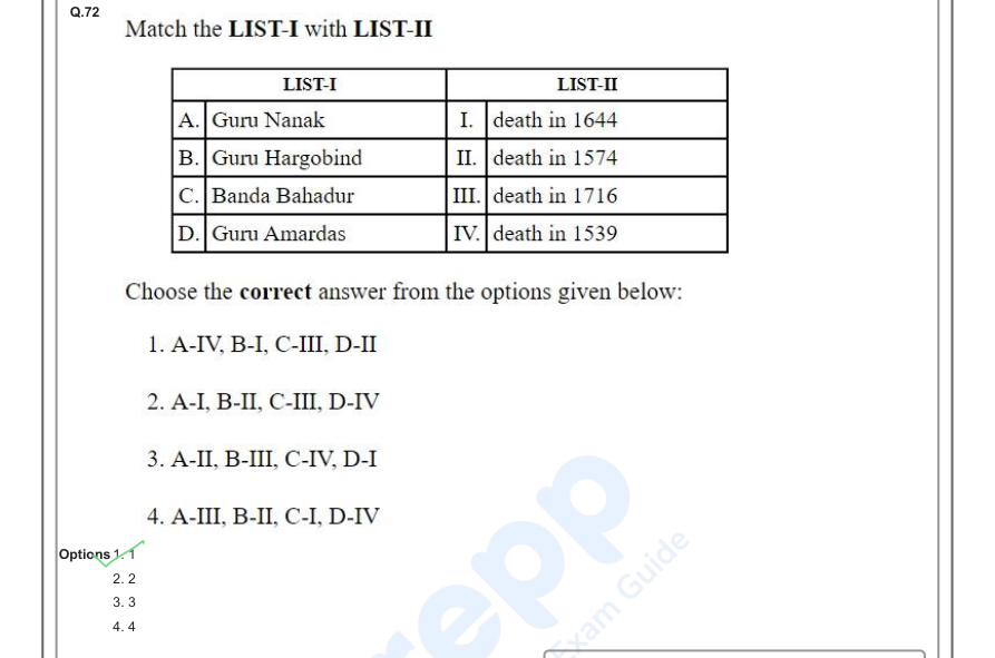 Read the question and choices in the excerpt. Choose A/B/C/D for the first/second/third/fourth option shown.
