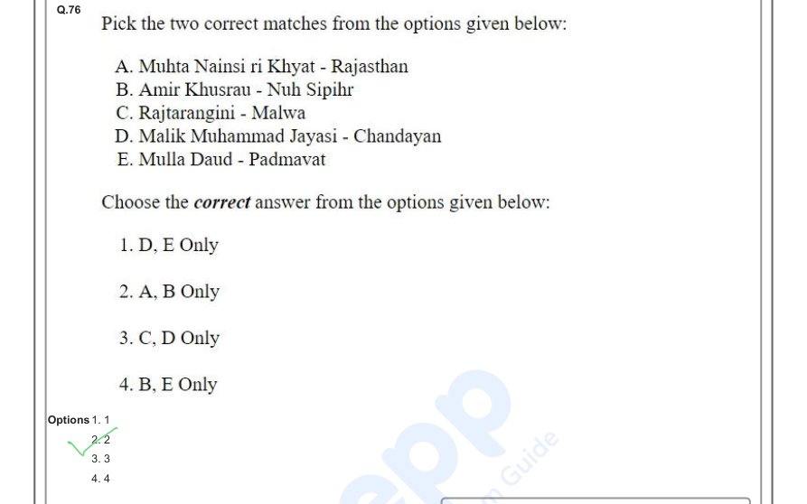 Read the question and choices in the excerpt. Choose A/B/C/D for the first/second/third/fourth option shown.