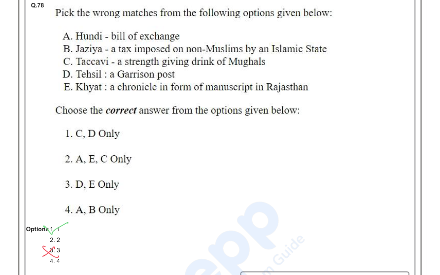 Read the question and choices in the excerpt. Choose A/B/C/D for the first/second/third/fourth option shown.