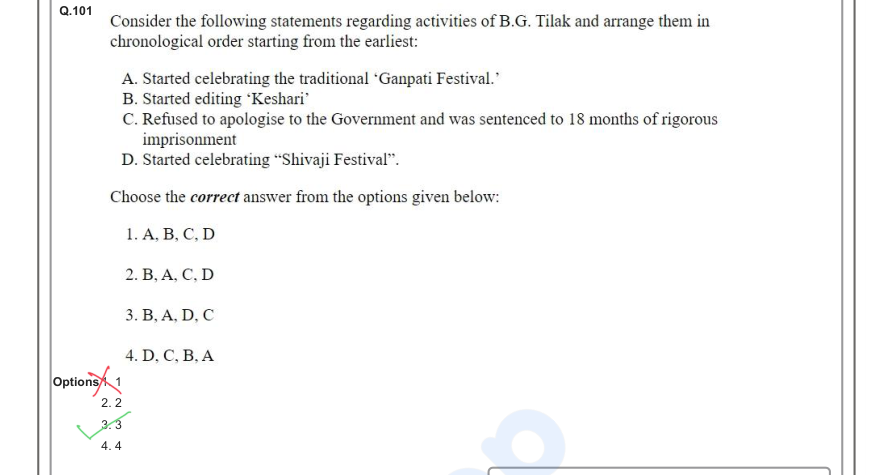 Read the question and choices in the excerpt. Choose A/B/C/D for the first/second/third/fourth option shown.