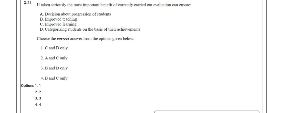 Read the question and choices in the excerpt. Choose A/B/C/D for the first/second/third/fourth option shown.