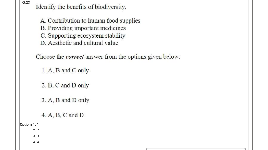 Read the question and choices in the excerpt. Choose A/B/C/D for the first/second/third/fourth option shown.