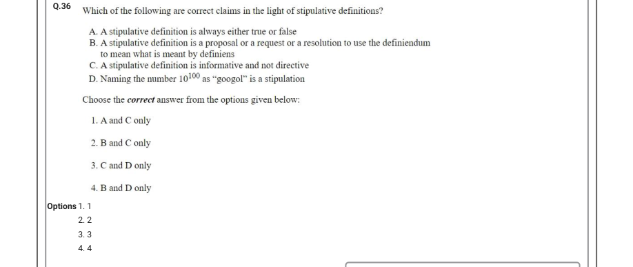 Read the question and choices in the excerpt. Choose A/B/C/D for the first/second/third/fourth option shown.