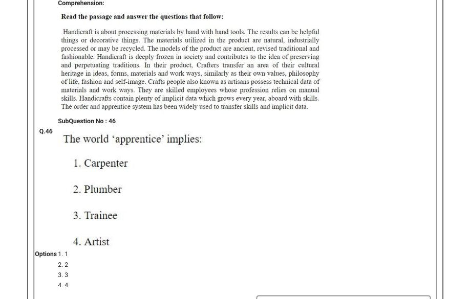 Read the question and choices in the excerpt. Choose A/B/C/D for the first/second/third/fourth option shown.