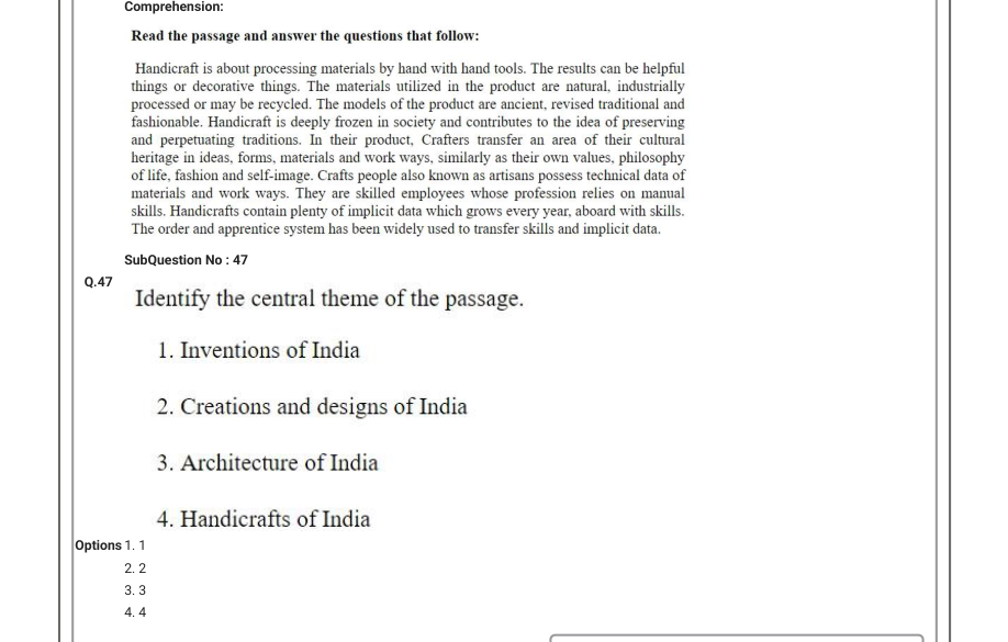Read the question and choices in the excerpt. Choose A/B/C/D for the first/second/third/fourth option shown.