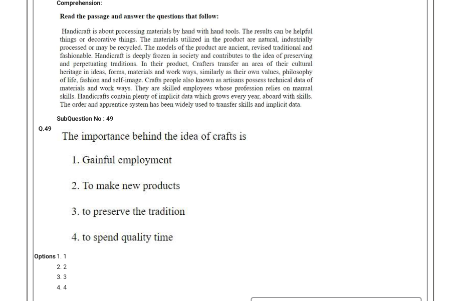 Read the question and choices in the excerpt. Choose A/B/C/D for the first/second/third/fourth option shown.