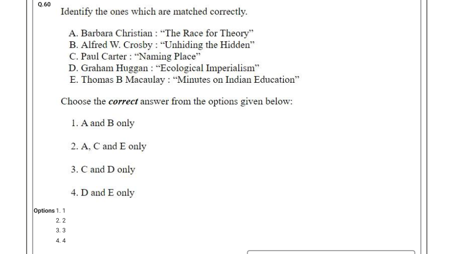 Read the question and choices in the excerpt. Choose A/B/C/D for the first/second/third/fourth option shown.