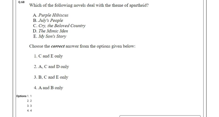 Read the question and choices in the excerpt. Choose A/B/C/D for the first/second/third/fourth option shown.
