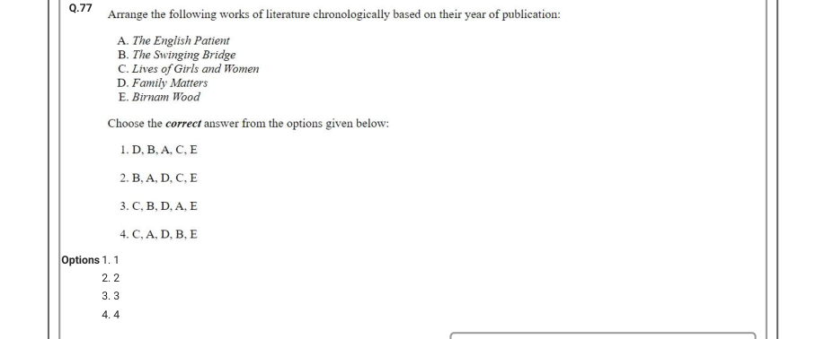 Read the question and choices in the excerpt. Choose A/B/C/D for the first/second/third/fourth option shown.