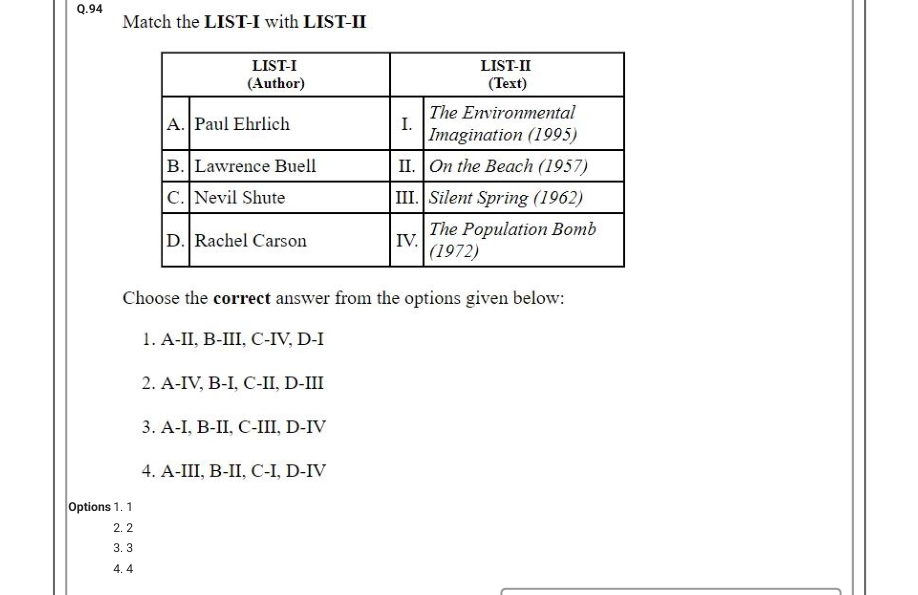 Read the question and choices in the excerpt. Choose A/B/C/D for the first/second/third/fourth option shown.