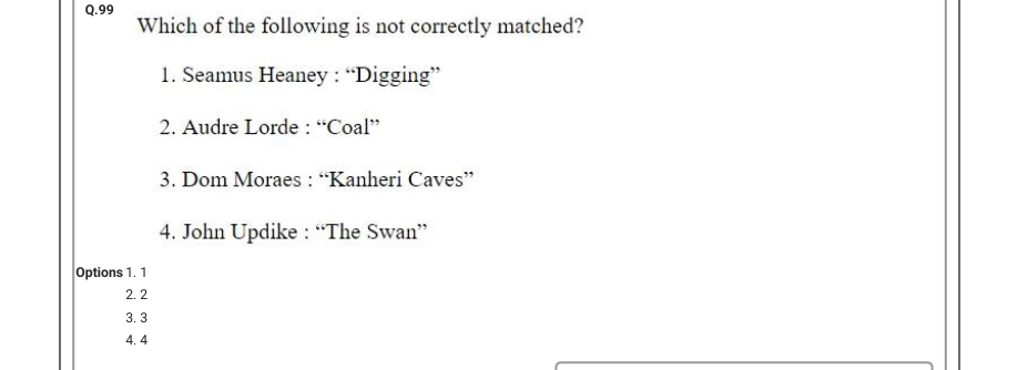 Read the question and choices in the excerpt. Choose A/B/C/D for the first/second/third/fourth option shown.
