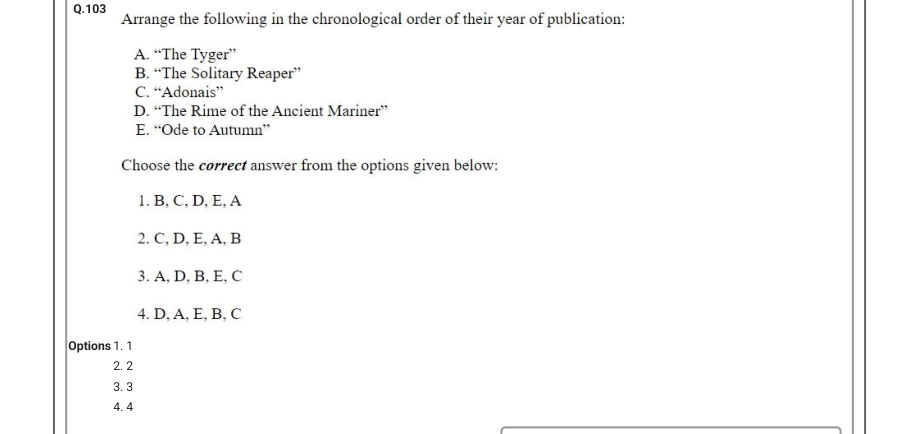 Read the question and choices in the excerpt. Choose A/B/C/D for the first/second/third/fourth option shown.
