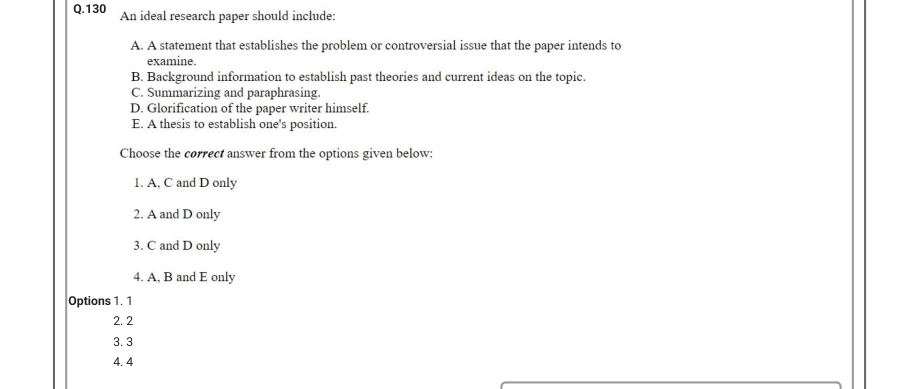 Read the question and choices in the excerpt. Choose A/B/C/D for the first/second/third/fourth option shown.