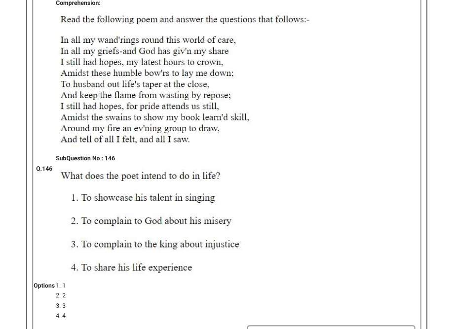 Read the question and choices in the excerpt. Choose A/B/C/D for the first/second/third/fourth option shown.
