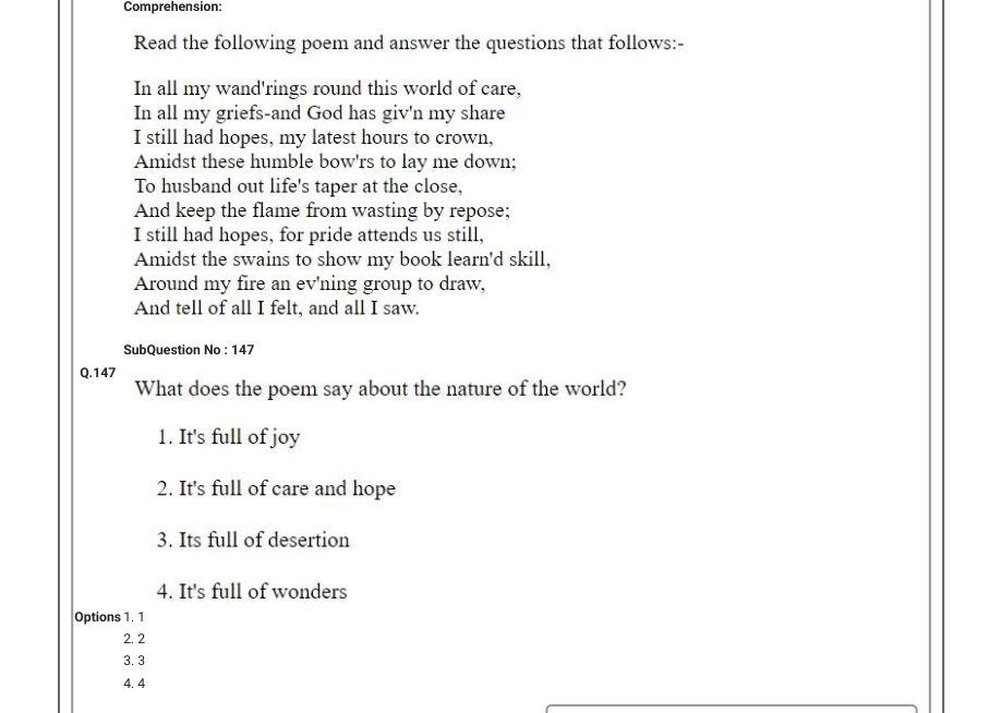 Read the question and choices in the excerpt. Choose A/B/C/D for the first/second/third/fourth option shown.