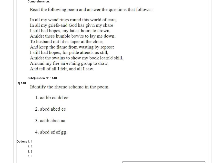 Read the question and choices in the excerpt. Choose A/B/C/D for the first/second/third/fourth option shown.
