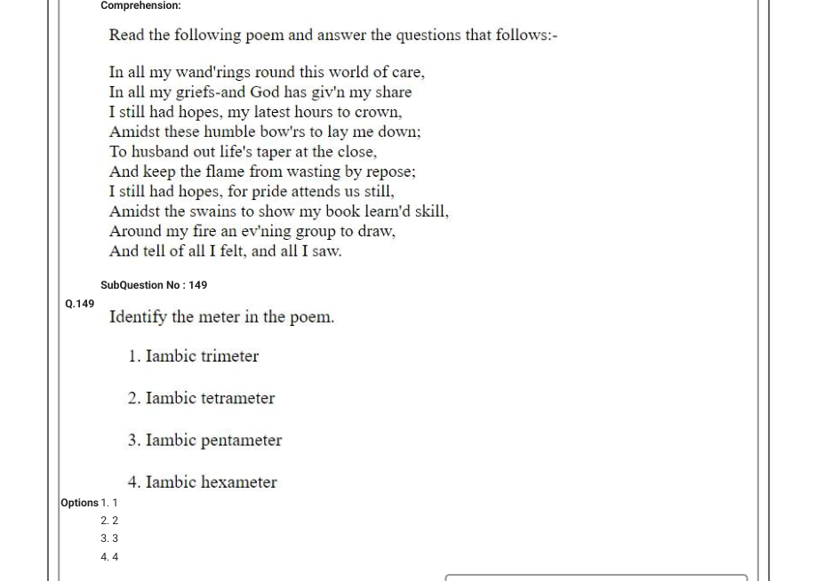 Read the question and choices in the excerpt. Choose A/B/C/D for the first/second/third/fourth option shown.