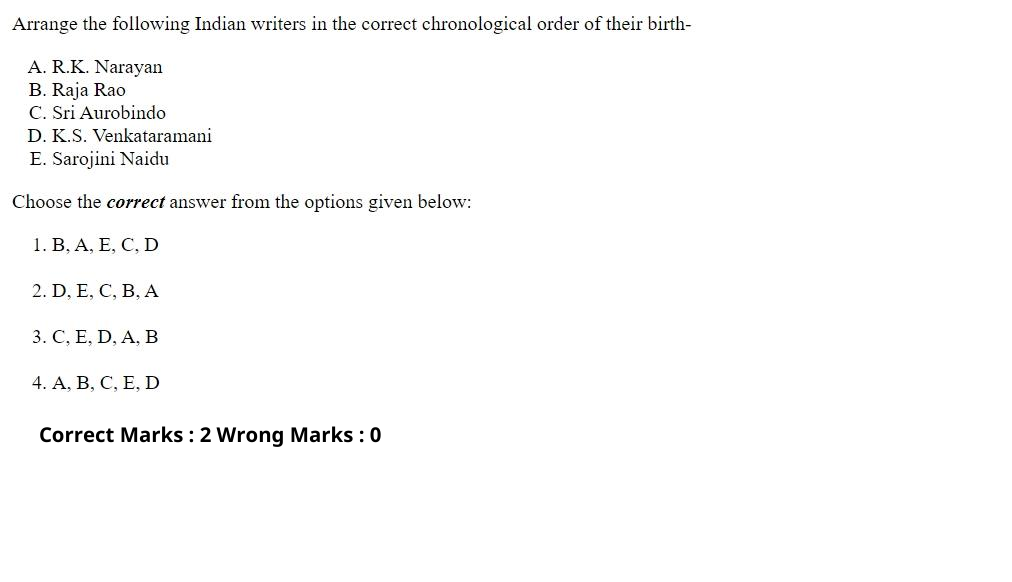 Read the question and choices in the excerpt. Choose A/B/C/D for the first/second/third/fourth option shown.