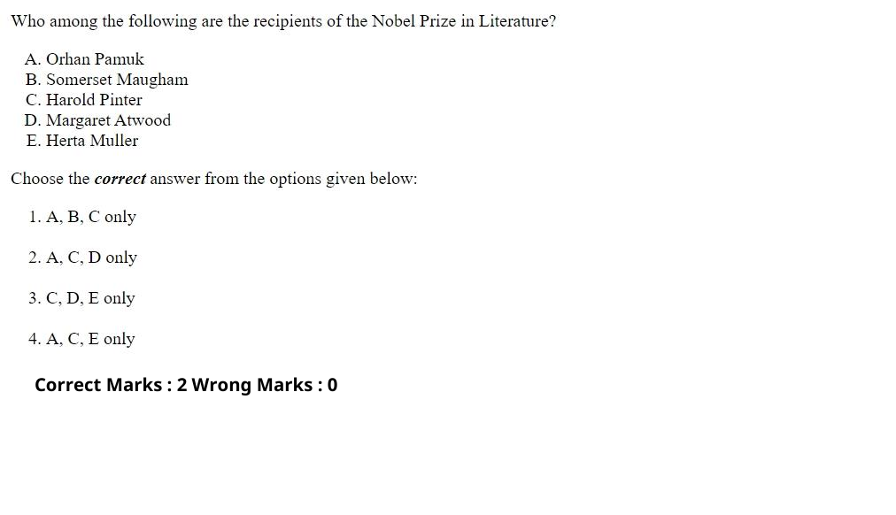 Read the question and choices in the excerpt. Choose A/B/C/D for the first/second/third/fourth option shown.