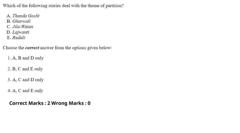 Read the question and choices in the excerpt. Choose A/B/C/D for the first/second/third/fourth option shown.