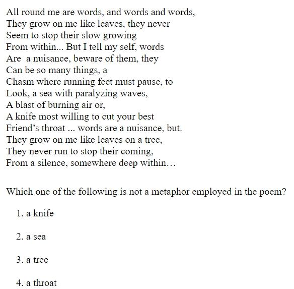 Read the question and choices in the excerpt. Choose A/B/C/D for the first/second/third/fourth option shown.