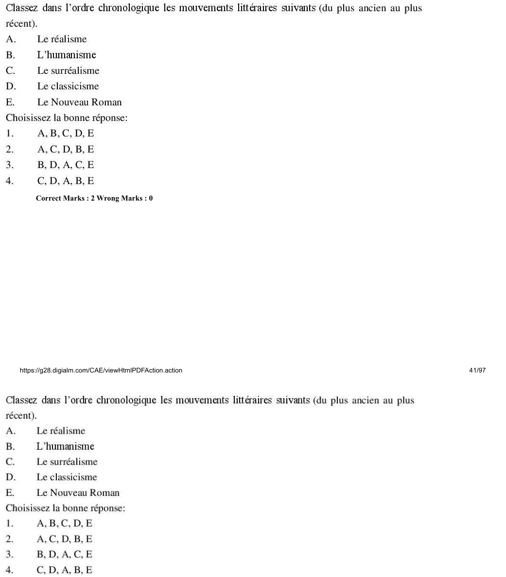 Read the question and choices in the excerpt. Choose A/B/C/D for the first/second/third/fourth option shown.