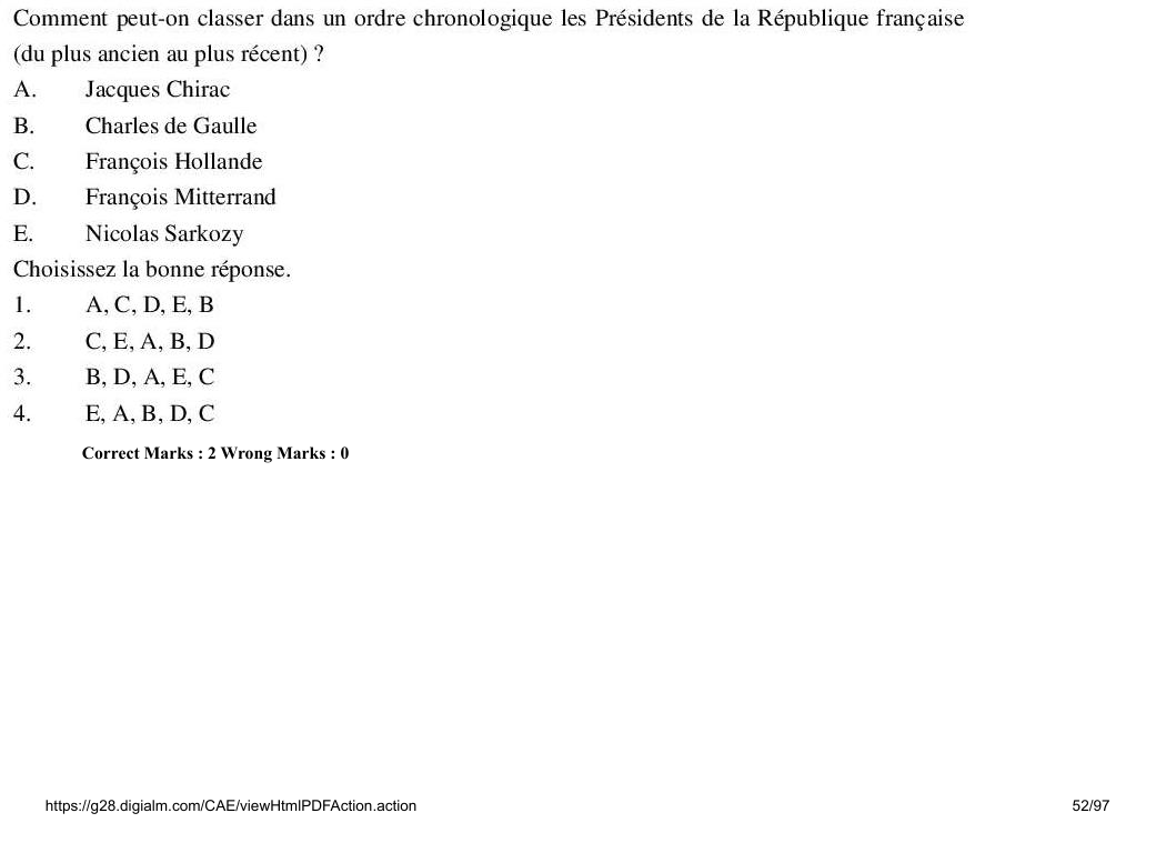 Read the question and choices in the excerpt. Choose A/B/C/D for the first/second/third/fourth option shown.