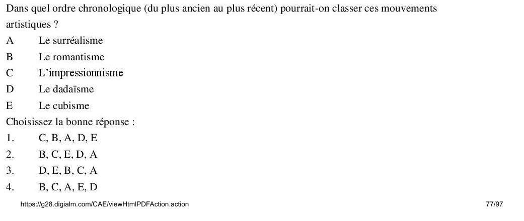 Read the question and choices in the excerpt. Choose A/B/C/D for the first/second/third/fourth option shown.