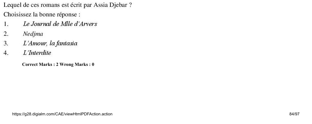 Read the question and choices in the excerpt. Choose A/B/C/D for the first/second/third/fourth option shown.