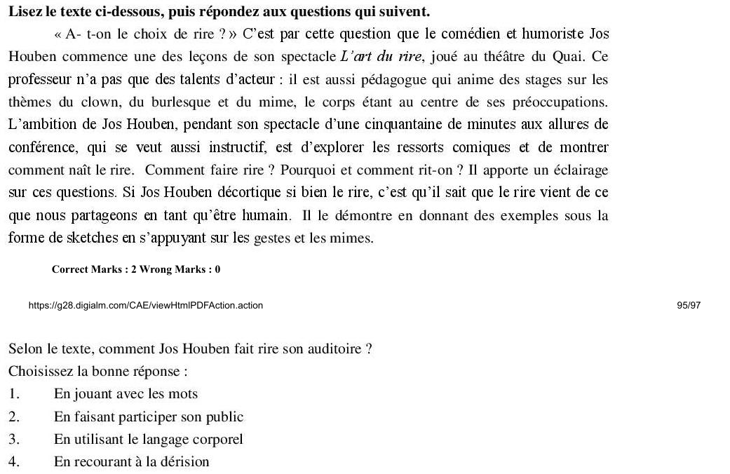 Read the question and choices in the excerpt. Choose A/B/C/D for the first/second/third/fourth option shown.